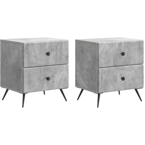  Noćni ormar s ladicama 2 pcs Betonska siva 43 x 34 5 x 47 5 cm Cene