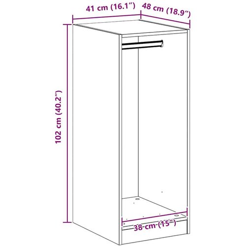  s policom Crni hrast 41 x 48 x 102 cm Konstruirano drvo Slike