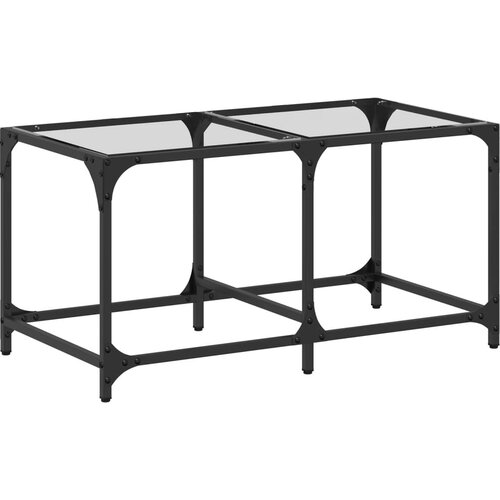 Maison Chic Klubska mizica - kavna mizica - Nizka mizica s stekleno povr&amp;scaron;ino 78,5x40x40 cm jeklo, (21753035) Slike