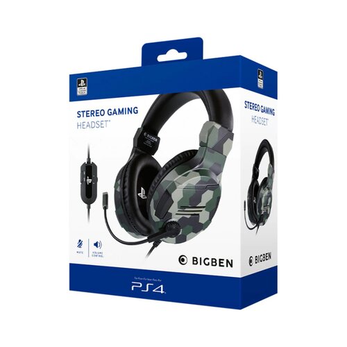 Bigben Interactive V3 Camo Green gejmerske slu&amp;scaron;alice za PS4 Slike