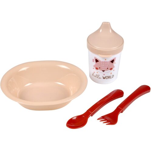 B&amp;eacute;b&amp;eacute; Douceur Plastičan dječji set posuđa 4 kom Forest &amp;ndash; Slike