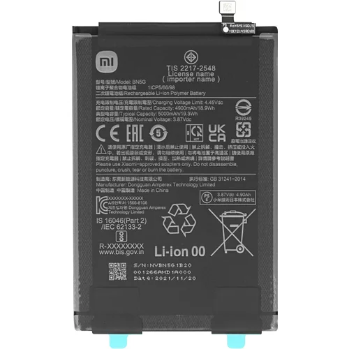 Xiaomi Notranja baterija za Redmi 10A / 10C 5000mAh Original BN5G ?rna, (20516670)