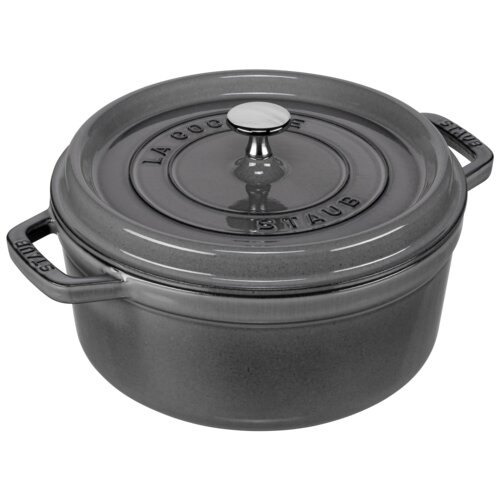 Staub Round Cocotte, 24cm cast iron, graphite grey Slike