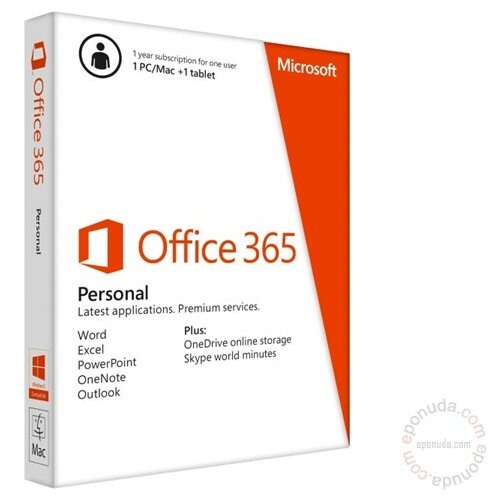 Microsoft Office 365 Personal 32/64 English Subscr 1YR CEE Only EM Medialess QQ2-00037 poslovni softver Slike