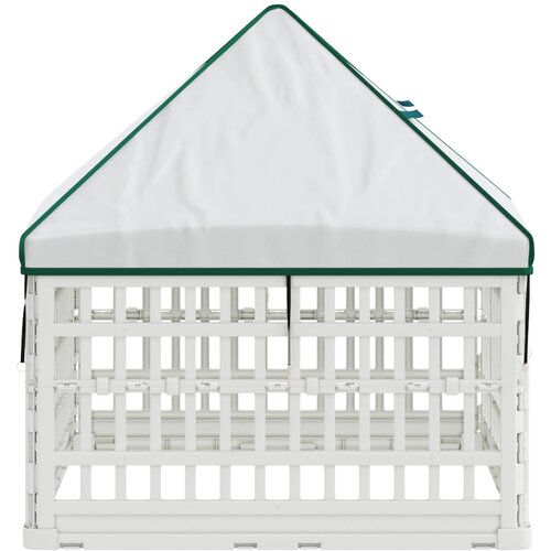  4-panelni ogradni igrali&amp;scaron;te za pse s krovom 88 x 58 cm Plastika Slike