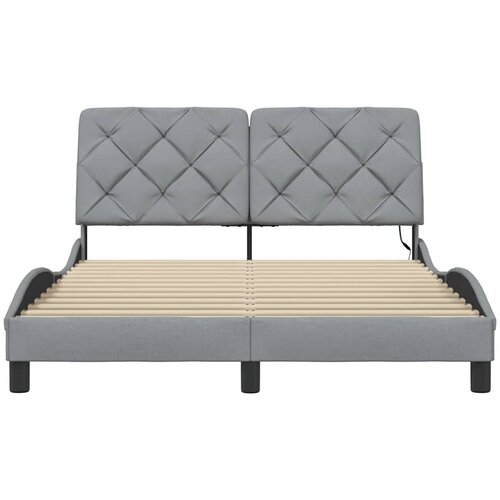  Okvir kreveta s LED-om bez madraca 140 x 190 cm od tkanine Slike