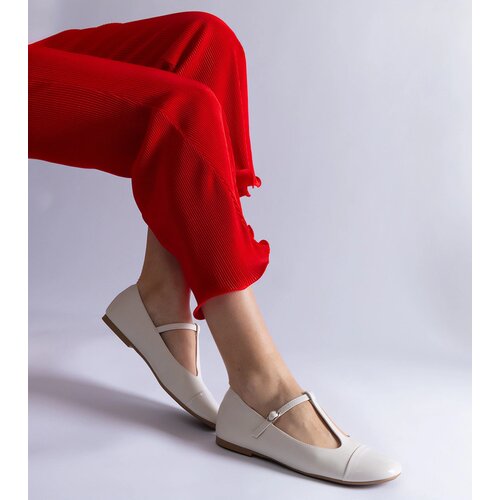 Gemre White ballet flats with patent toe Gloriana Cijene
