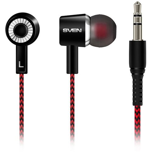 Sven E-108 Stereo In-ear slu&scaron;alke Črno-Rdeče Cene