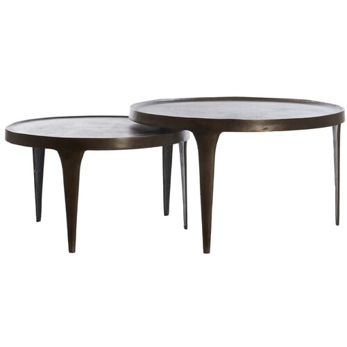 Light &amp;amp; Living Smeđi okrugli stolići za kavu u setu 2 kom &amp;oslash; 75 cm Tobias &amp;ndash; Slike
