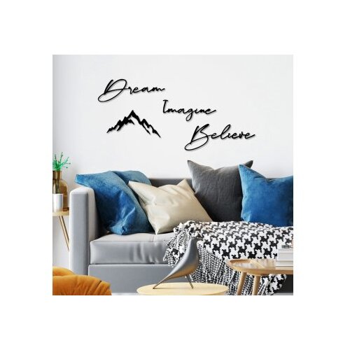 WALLXPERT Zidna dekoracija Dream Imagine Believe, 1.5mm, Crna Cene