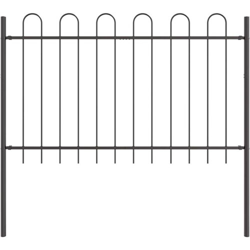  Ograde za vrt s lučnim vrhom Siva 15.3x0.8 m Čelik Slike