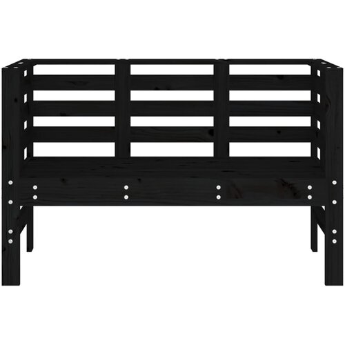 Vrtna klupa crna 111,5 x 53 x 71 cm od masivne borovine Slike