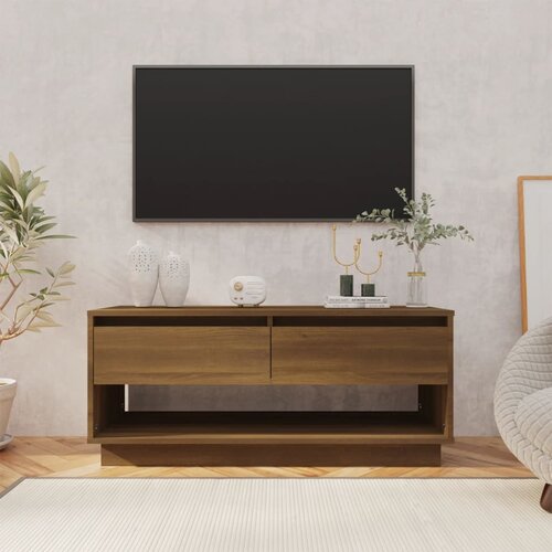 VidaXL TV ormarić boja smeđeg hrasta 102 x 41 x 44 cm od iverice Slike