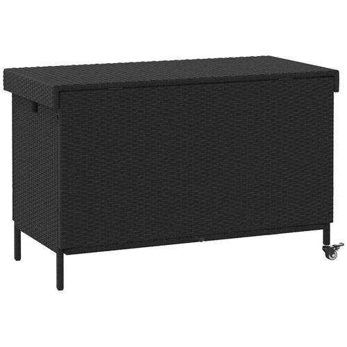  Vrtna kutija za pohranu s kotačima crna 110x55x73 cm Slike