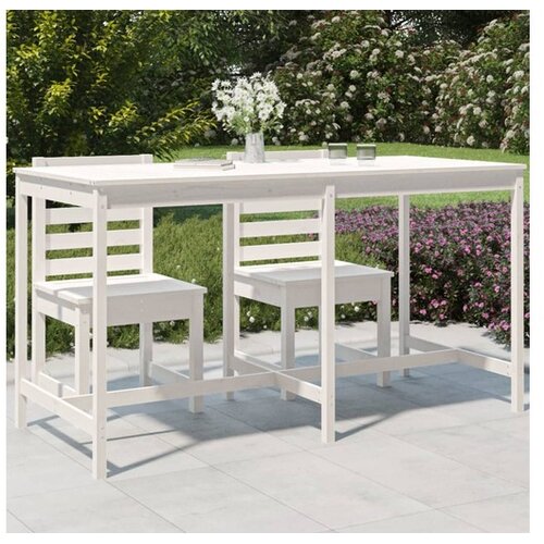  Vrtni stol bijeli 203 5 x 90 x 110 cm od masivne borovine Cijene