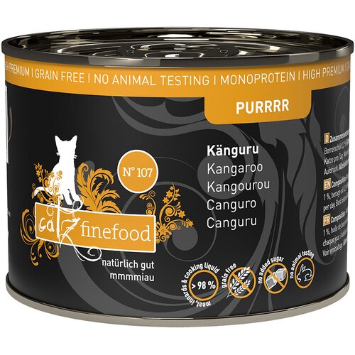 catz finefood Purrrr pločevinka 6 x 200 g - Št. 107 kenguru Cene