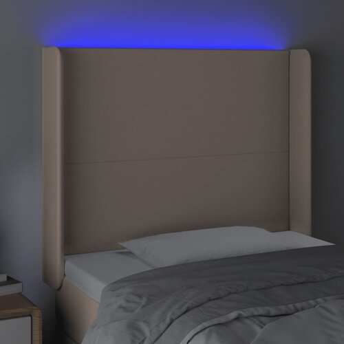  LED uzglavlje boja cappuccina 93x16x118/128 cm od umjetne kože Slike