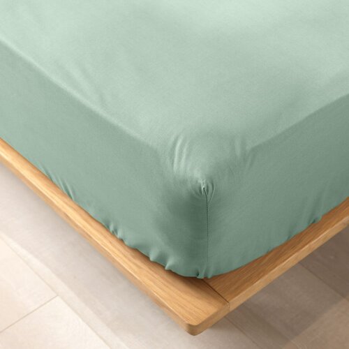 Douceur d intérieur Svijetlo zelena plahta s gumom od organskog pamuka 140x190 cm Biolina – Cijene