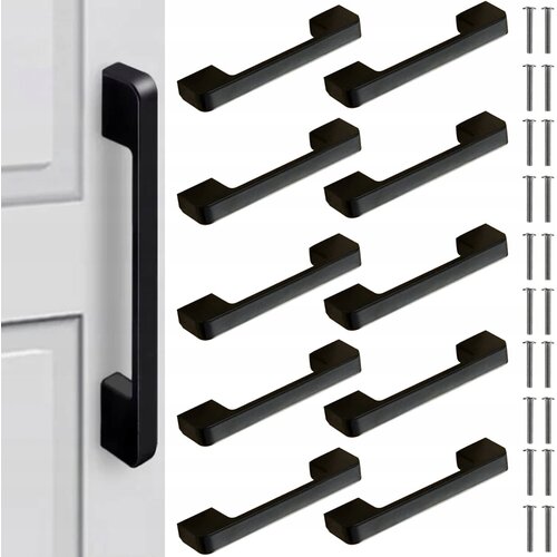  Set od 10 alu. ručki za namje&amp;scaron;taj 14 cm crna mat Slike