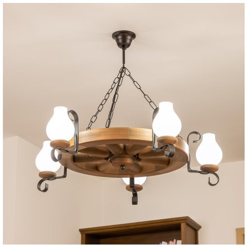  Brilagi - Luster na lancu ROATA 5xE14/40W/230V, prečnik 70 cm, bukovo drvo Cene
