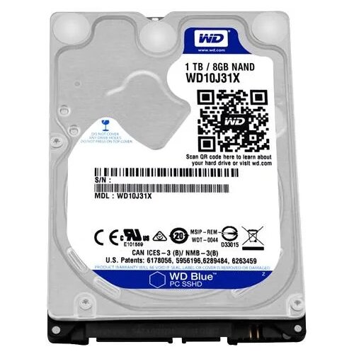 WES.DIG SSHD 2,5&amp;quot; SATA 3 5400 1 TB WD Blue, WD10J31X Slike