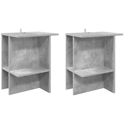  Klubska miza 2 pcs Betonsko siva 40 x 30 x 49 cm Inženirski les, (5000295514) Cene