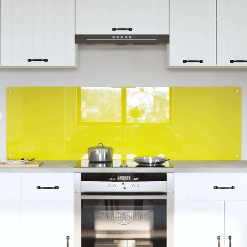 VidaXL Za&amp;scaron;čita za kuhinjo 2 pcs Rumena 80 x 50 cm kaljeno steklo Slike