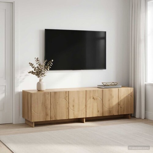  TV stalak 140 x 34,5 x 40 cm Hrast artisan Konstruirano drvo Cijene