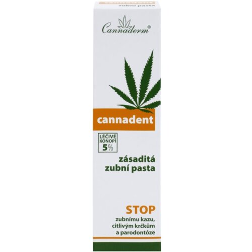 Cannaderm Cannadent Alkaline toothpaste zeli&amp;scaron;čna zobna pasta s konopljinim oljem 75 g Slike