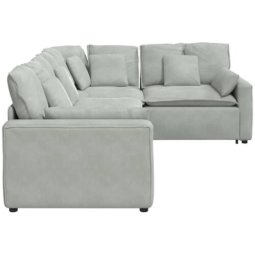  Modularna sofa s jastucima, bar&amp;scaron;unasta, svijetlosiva Slike