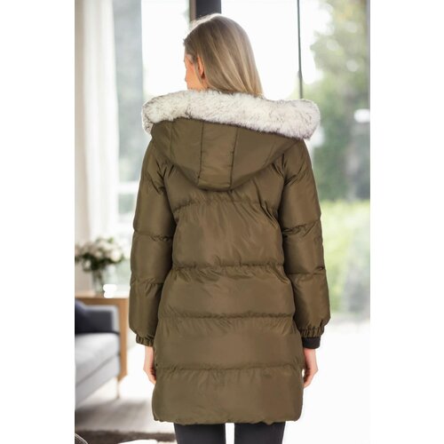 Dewberry Z6705 WOMEN'S COAT-KHAKI-1 Cene