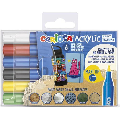 Carioca Acrilyc Akril Maxi marker 6-delni komplet - Cene