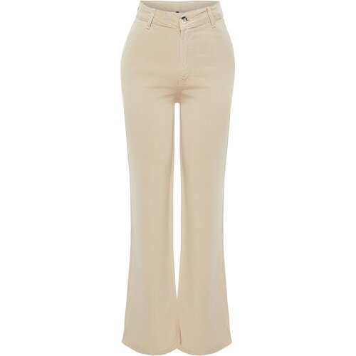 Trendyol Beige Low Waist Wide Leg Jeans Cene