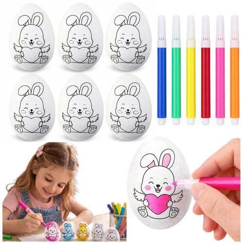  Easter Styrofoam Eggs For Painting Markers Rabbit Pattern E 6pcs Cijene
