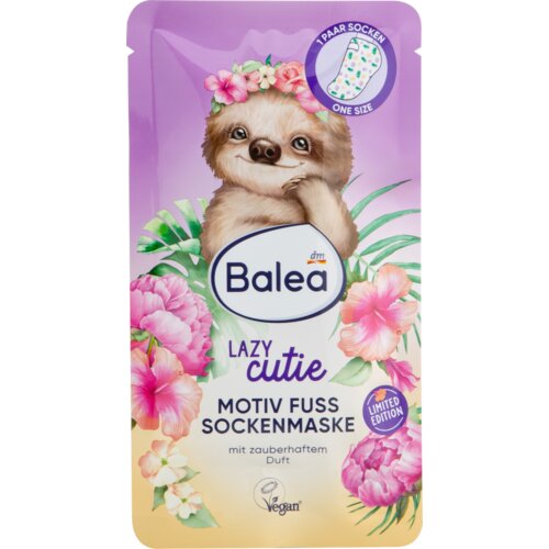 Balea Lazy Cutie maska za stopala - ruža, hibiskus 1 kom Cene