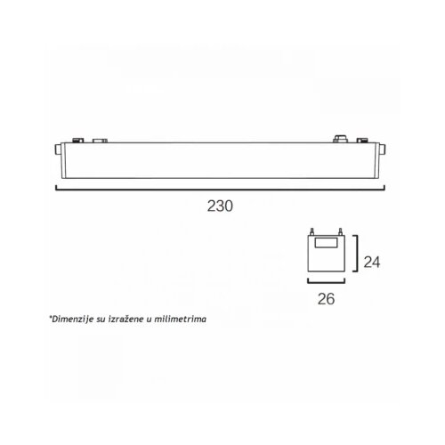  magnetic slim svetiljka LED26-12T 12W 3000K 24&amp;deg; 48V dc bela Slike