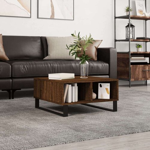  Stolić za kavu smeđa boja hrasta 60x60x30 cm konstruirano drvo Slike