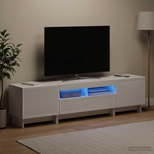  5-dijelni LED TV ormarić Bijela visokog sjaja Konstruirano drvo 81 x 35 x 43 cm Cene