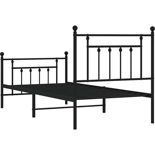  okvir kreveta uzglavlje i podnožje crni 90 x 200 cm Slike