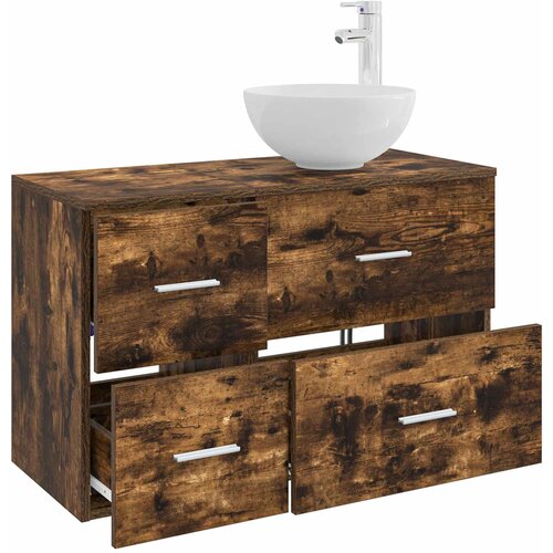  Set namje&amp;scaron;taja za kupaonicu 2 kom. Dimljeni hrast Smeđa 49,5 x 41 x 80 cm Slike