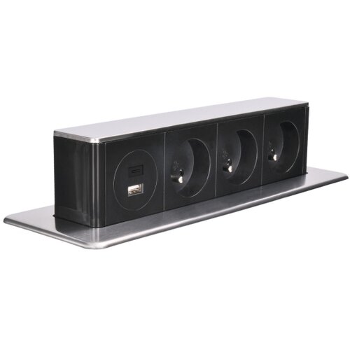 Solight PP126C-PD20 - Stub sa utičnicama za radnu ploču stola, 3x230V + USB-A + USB-C Slike