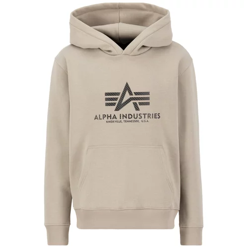 Alpha Industries Sweater majica ' Basic Hoody Carbon' pijesak / tamno smeđa