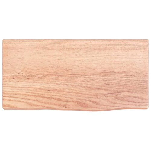  Zidna polica svjetlosmeđa 40 x 20 x 2 cm od obrađene hrastovine Slike