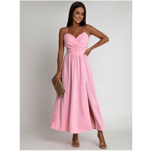 Fasardi Maxi dress with straps, pink Cene