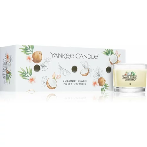 Yankee Candle Coconut Beach darilni set dišeča svečka 3 x 37 g unisex