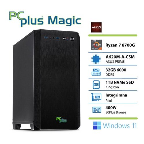 PCPLUS Magic Ryzen 7 8700G 32GB 1TB SSD Windows 11 Pro namizni računalnik Cene