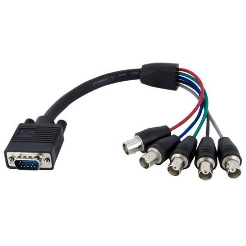StarTech.com VGABNCMF1 prilagodnik za video kabel 0,3 m VGA (D-Sub) 5 x BNC Crno Cene