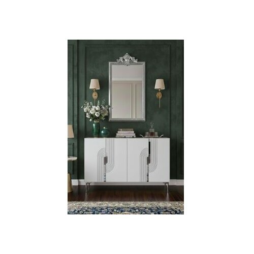 Hanah home konzola meyra 120 white silver Slike