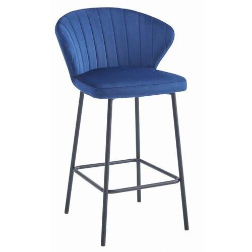 Brandless Hocker GATTA - mornarsko modri žamet / črne noge x 1, (22060685) Slike