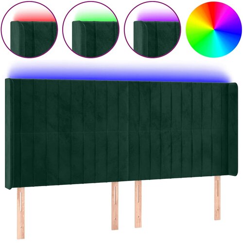  LED uzglavlje tamnozeleno 163x16x118/128 cm bar&amp;scaron;unasto Slike